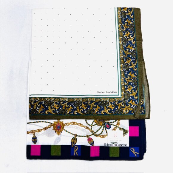 (2) New Roberta G & Roberta DiCamana hankerchief 17" Beige Olive bow tie (13) - Picture 5 of 8